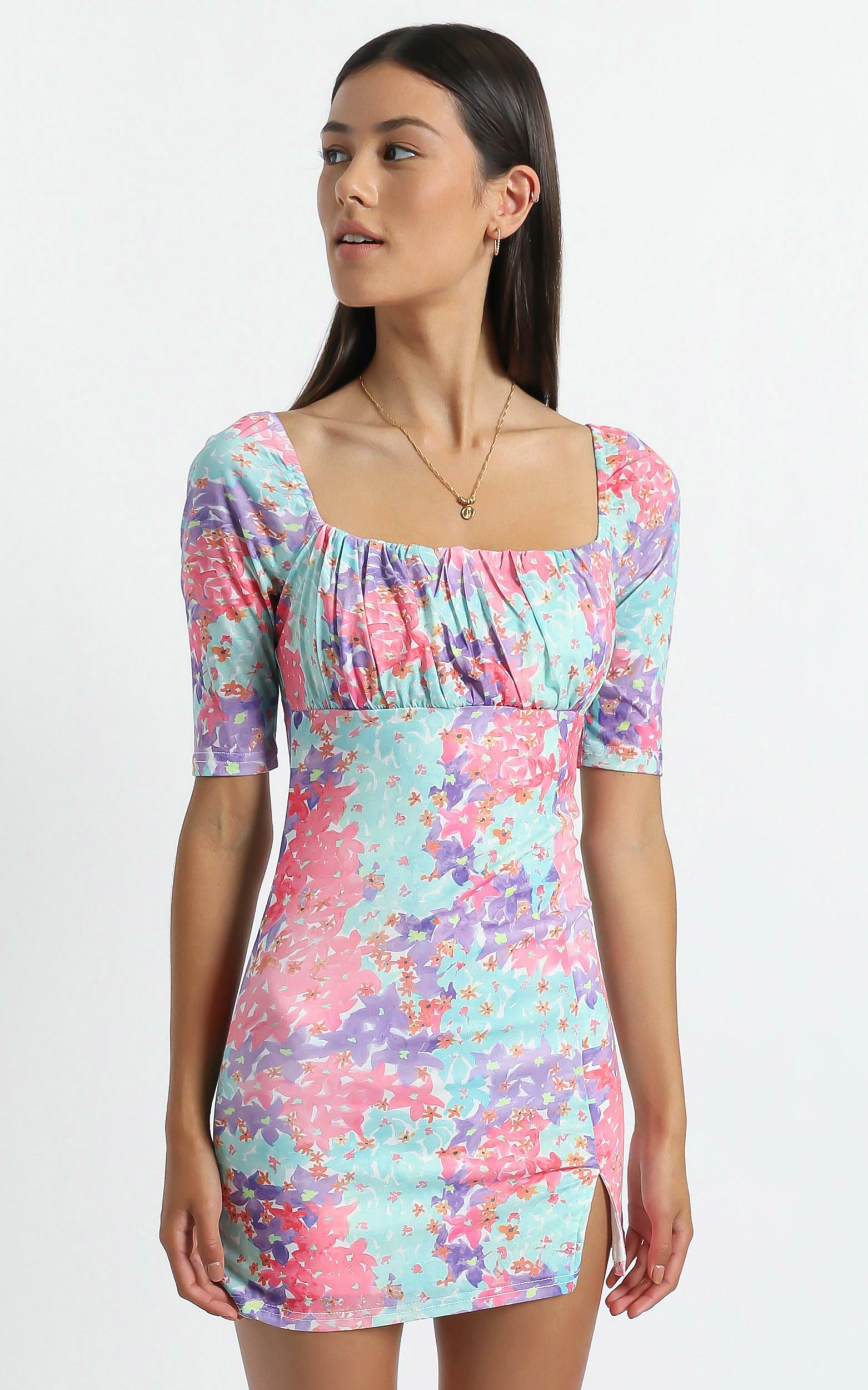 Elka Dress in Electric Blooms | Showpo