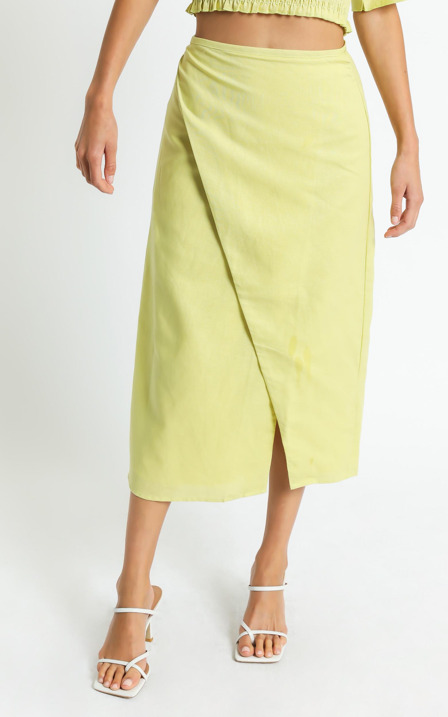 Charlie Holiday - Mila Wrap Skirt in Chartreuse | Showpo USA