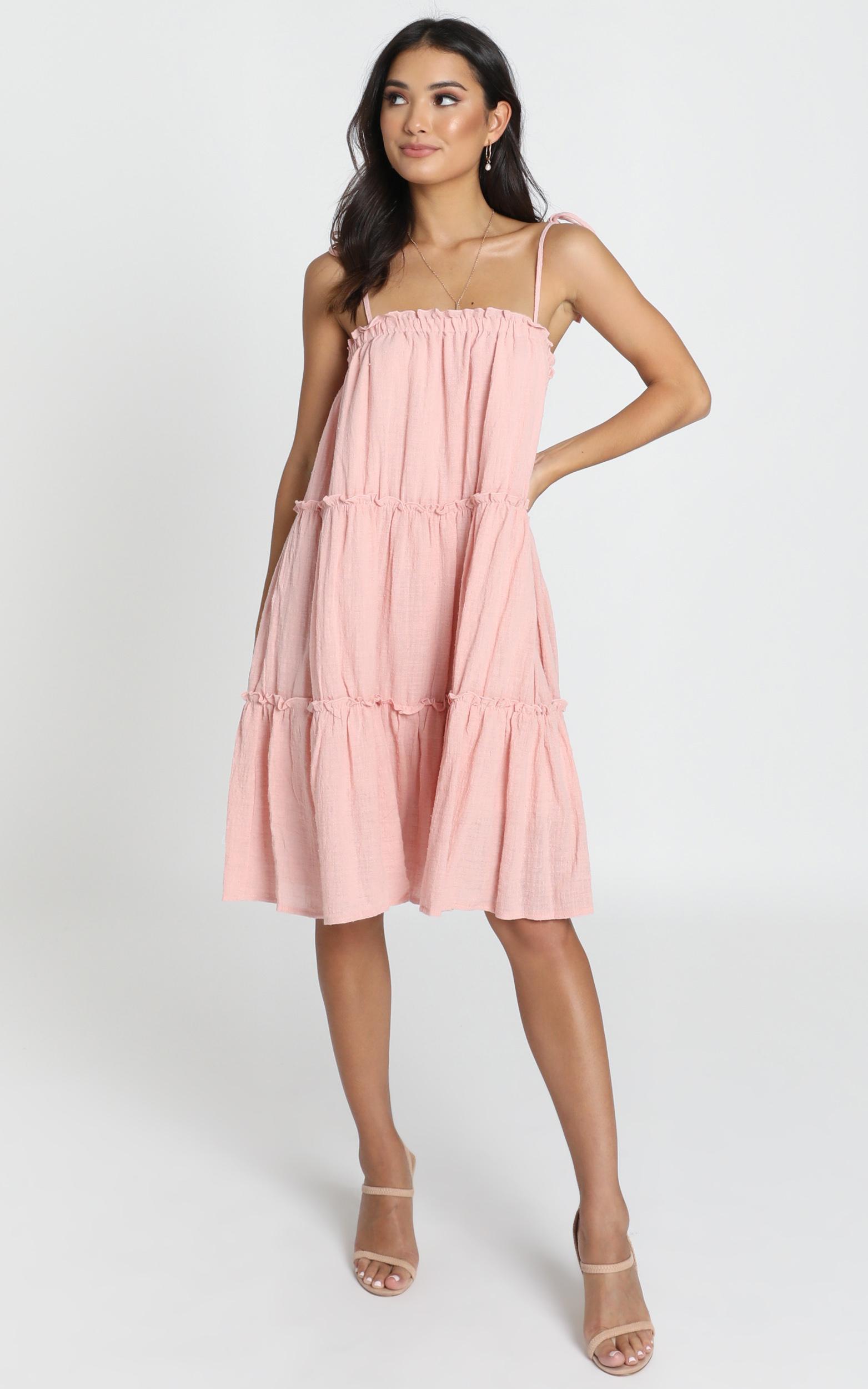 Rosabel Tiered Smock Dress  in Pink  Showpo 