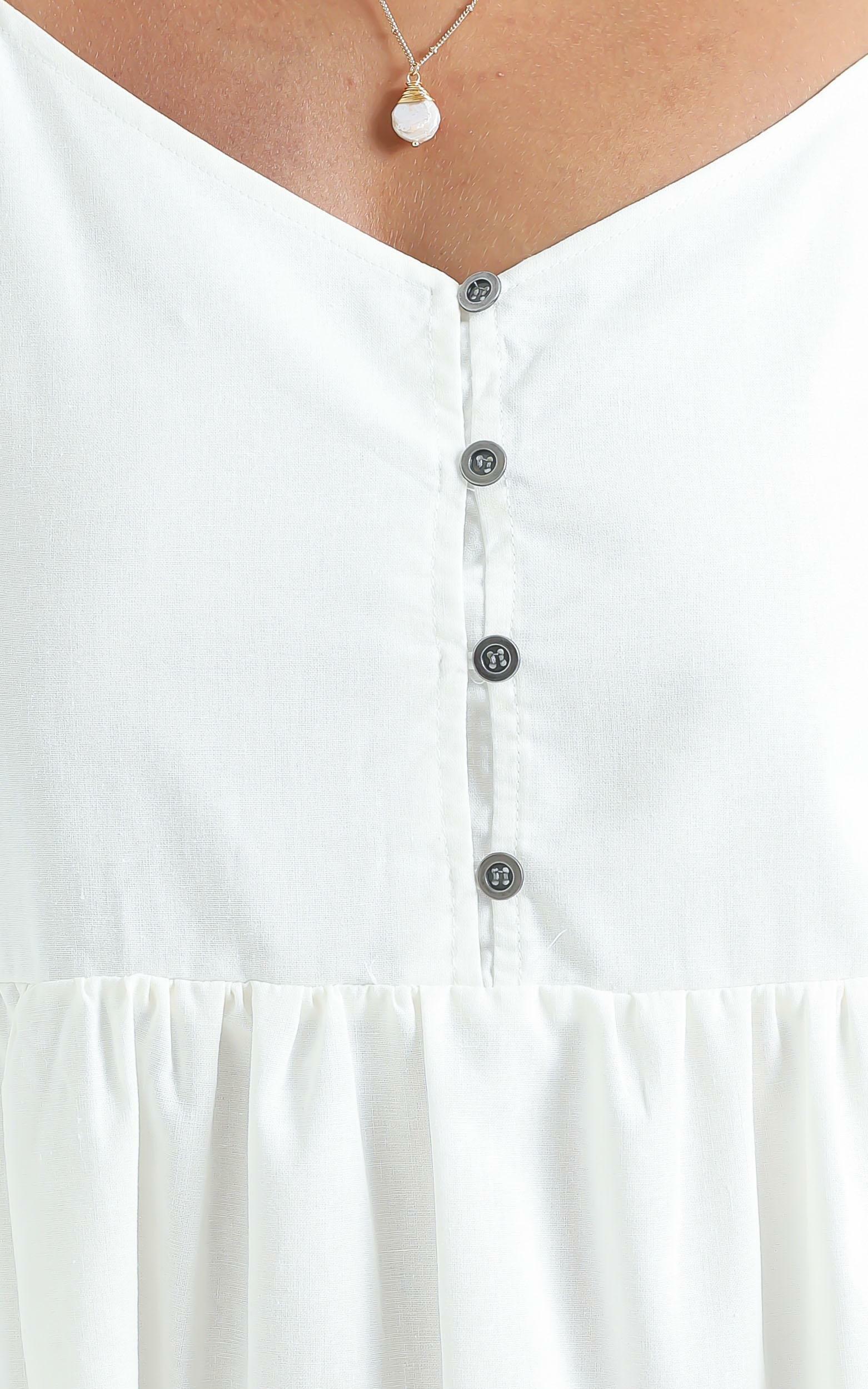 White Sands Strappy Mini Dress In White Linen Look | Showpo