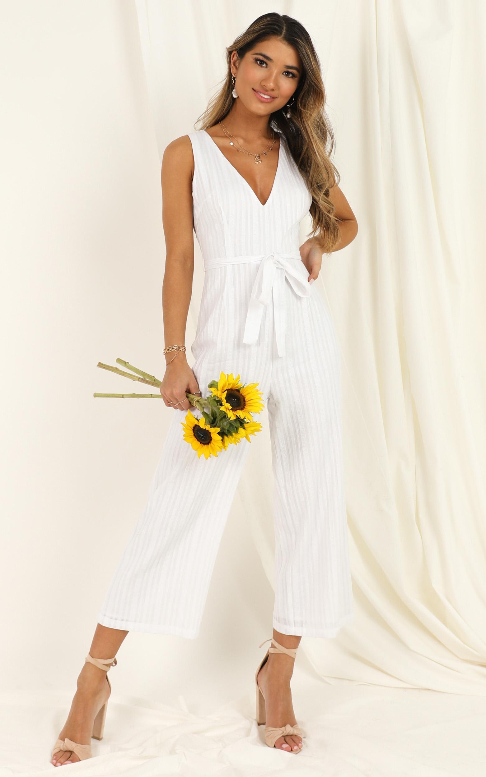 showpo white jumpsuit