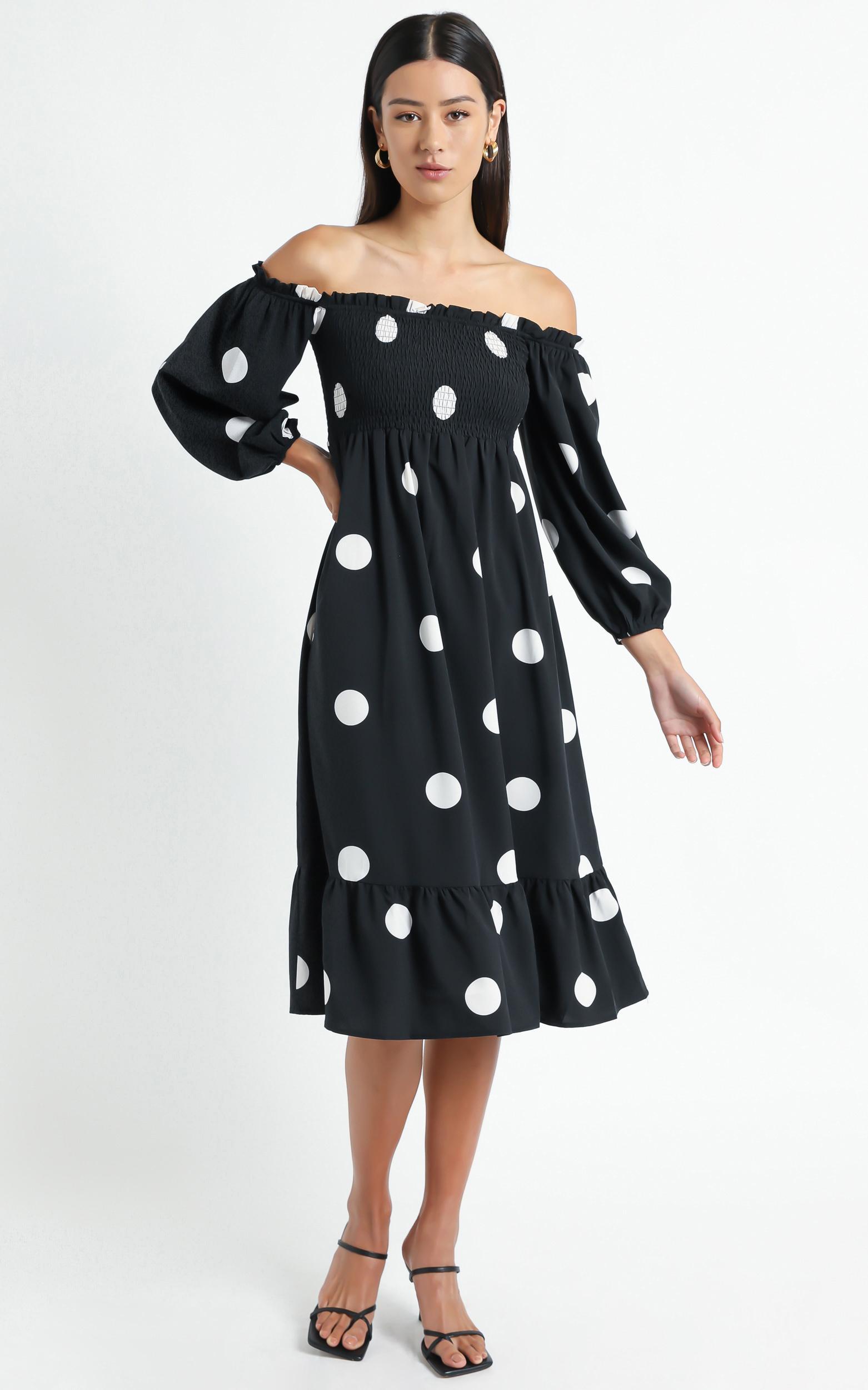 Weston Dress in Black Spot | Showpo