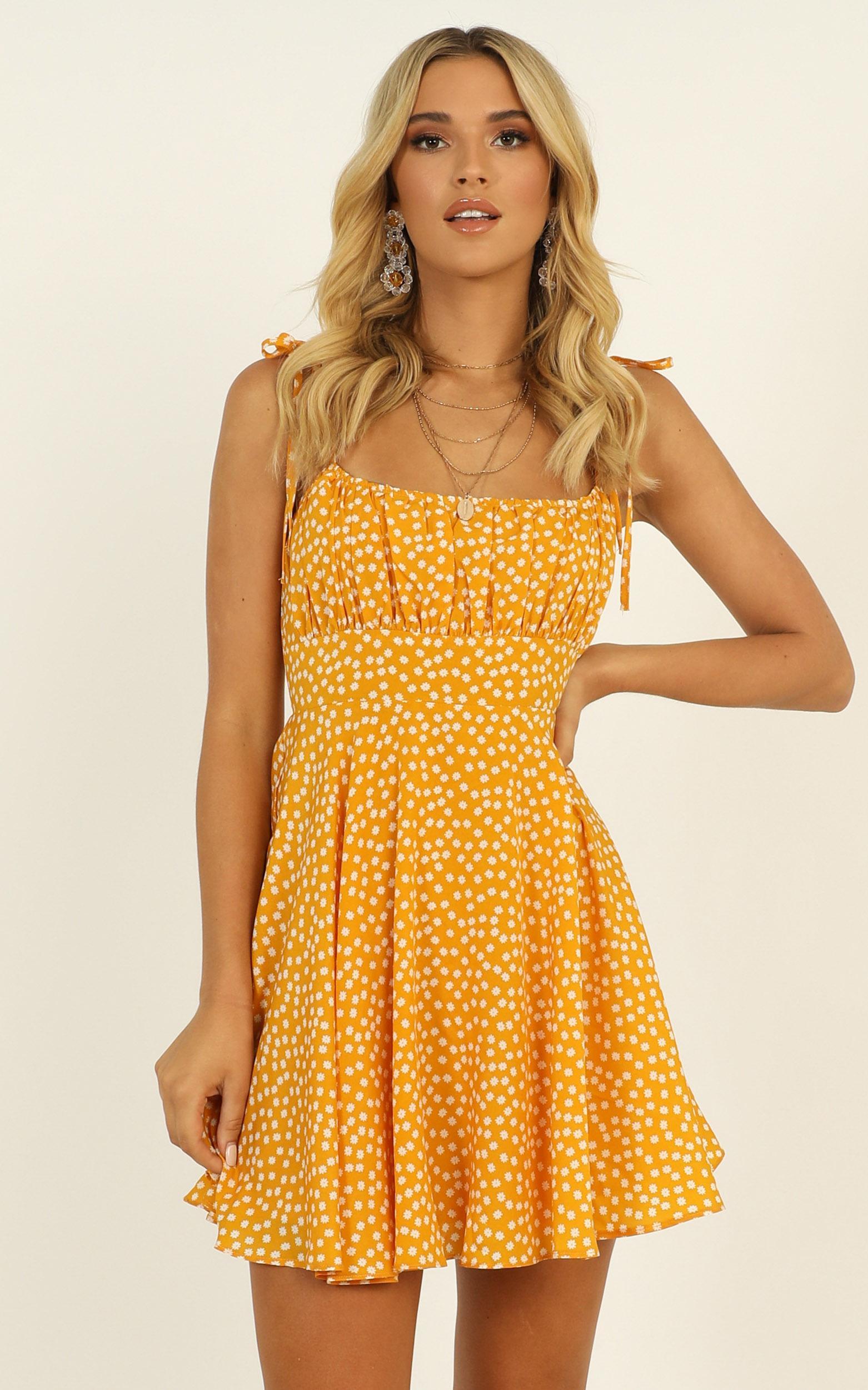 Summer Jam Sweetheart Mini Dress in Yellow Floral | Showpo