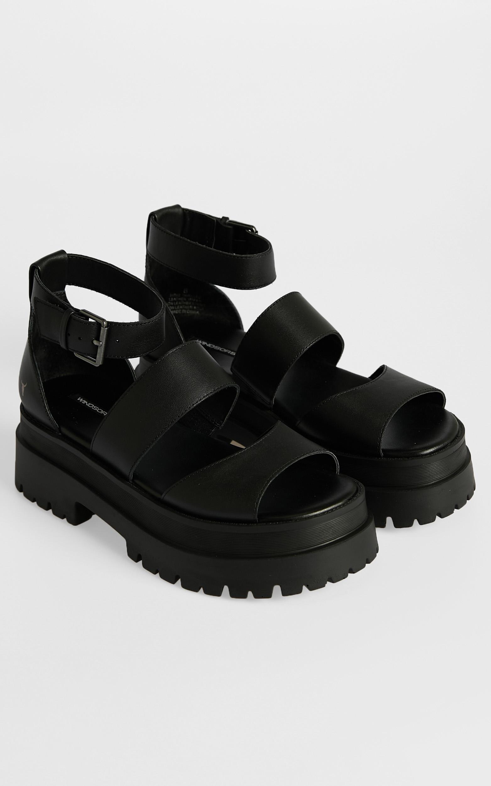Windsor Smith - Thrilled Sandals in Black Leather | Showpo