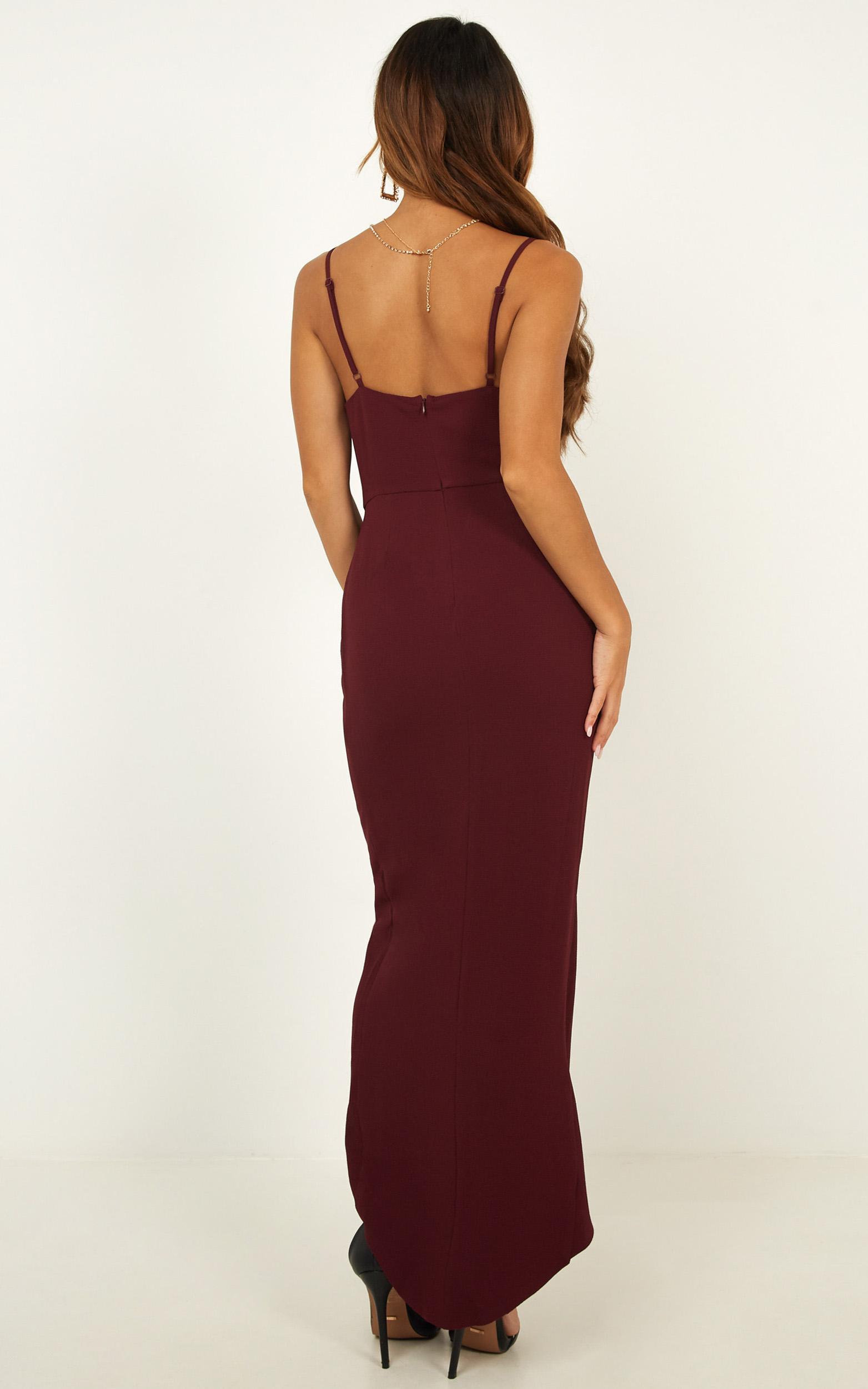 lucky day maxi dress in wine