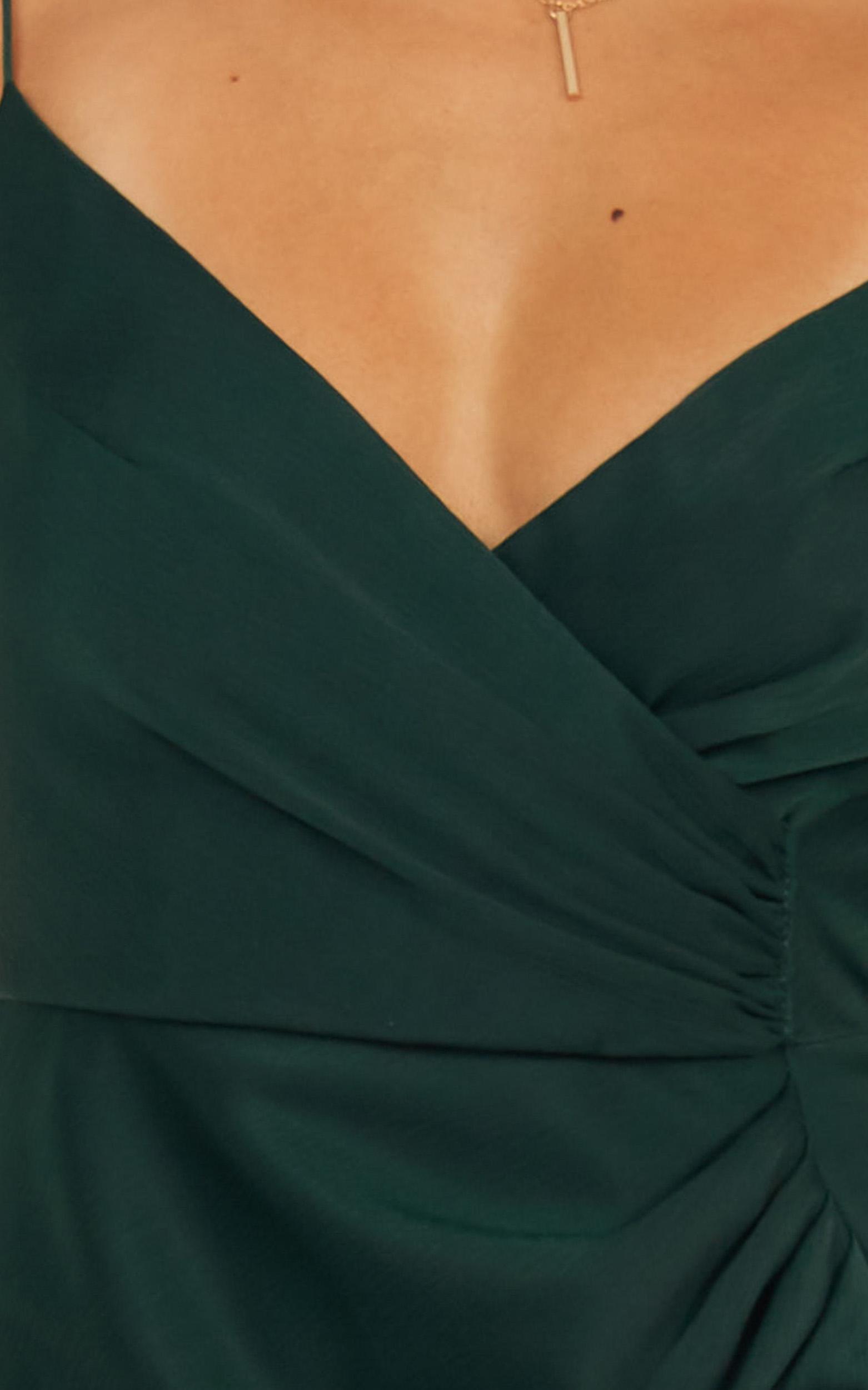 Mighty Touch Dress In Emerald Satin Showpo Usa 2935