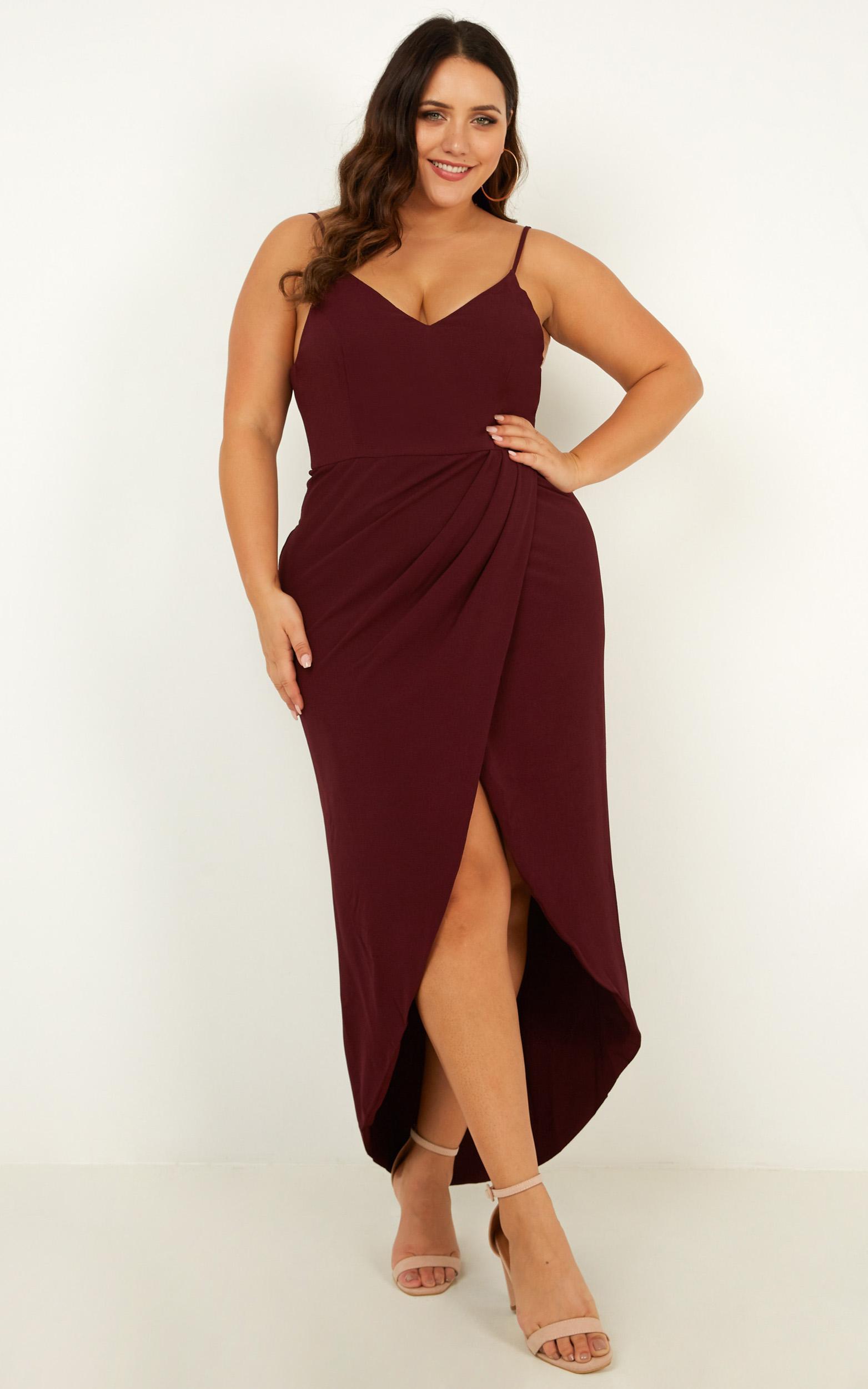 lucky day maxi dress in wine