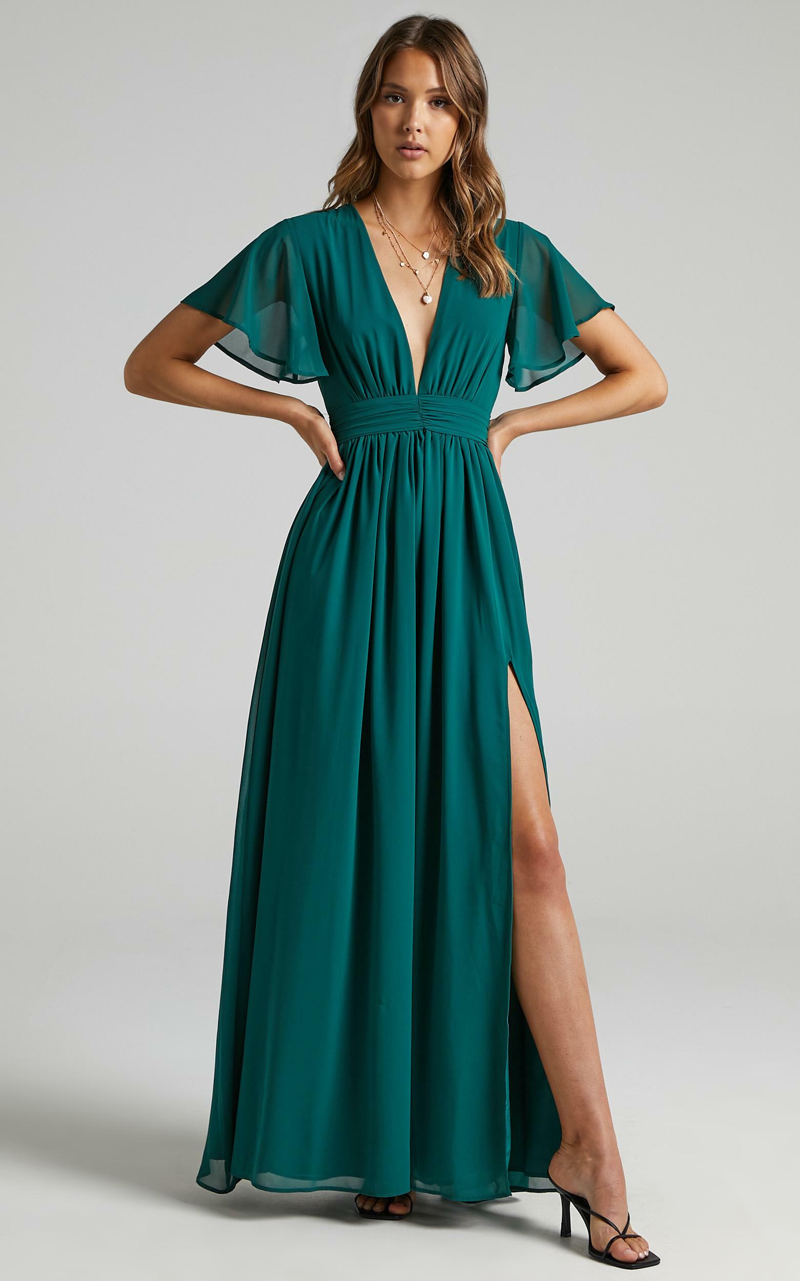 December Maxi Dress in Emerald | Showpo USA