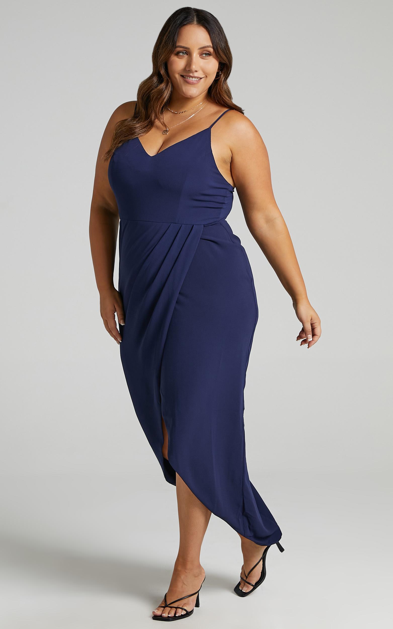 Lucky Day High Low Maxi Dress In Navy | Showpo