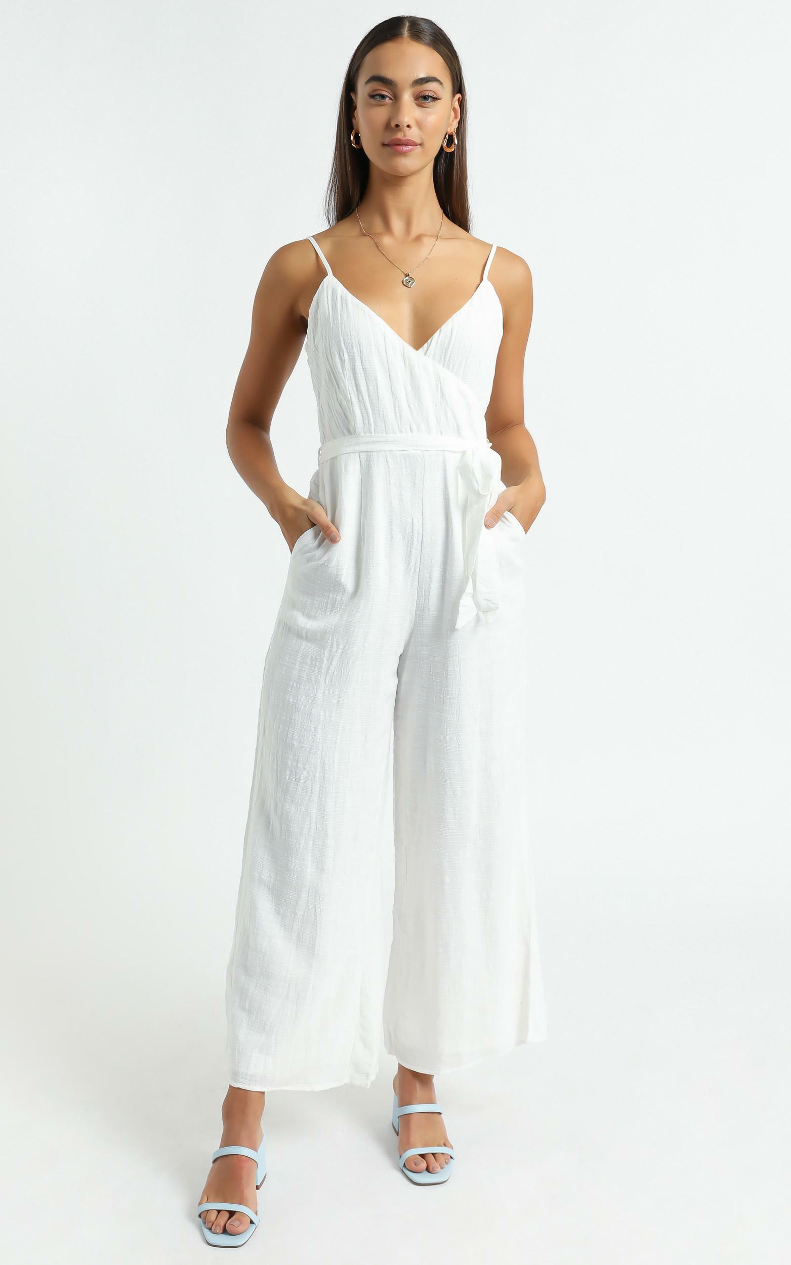 showpo white jumpsuit