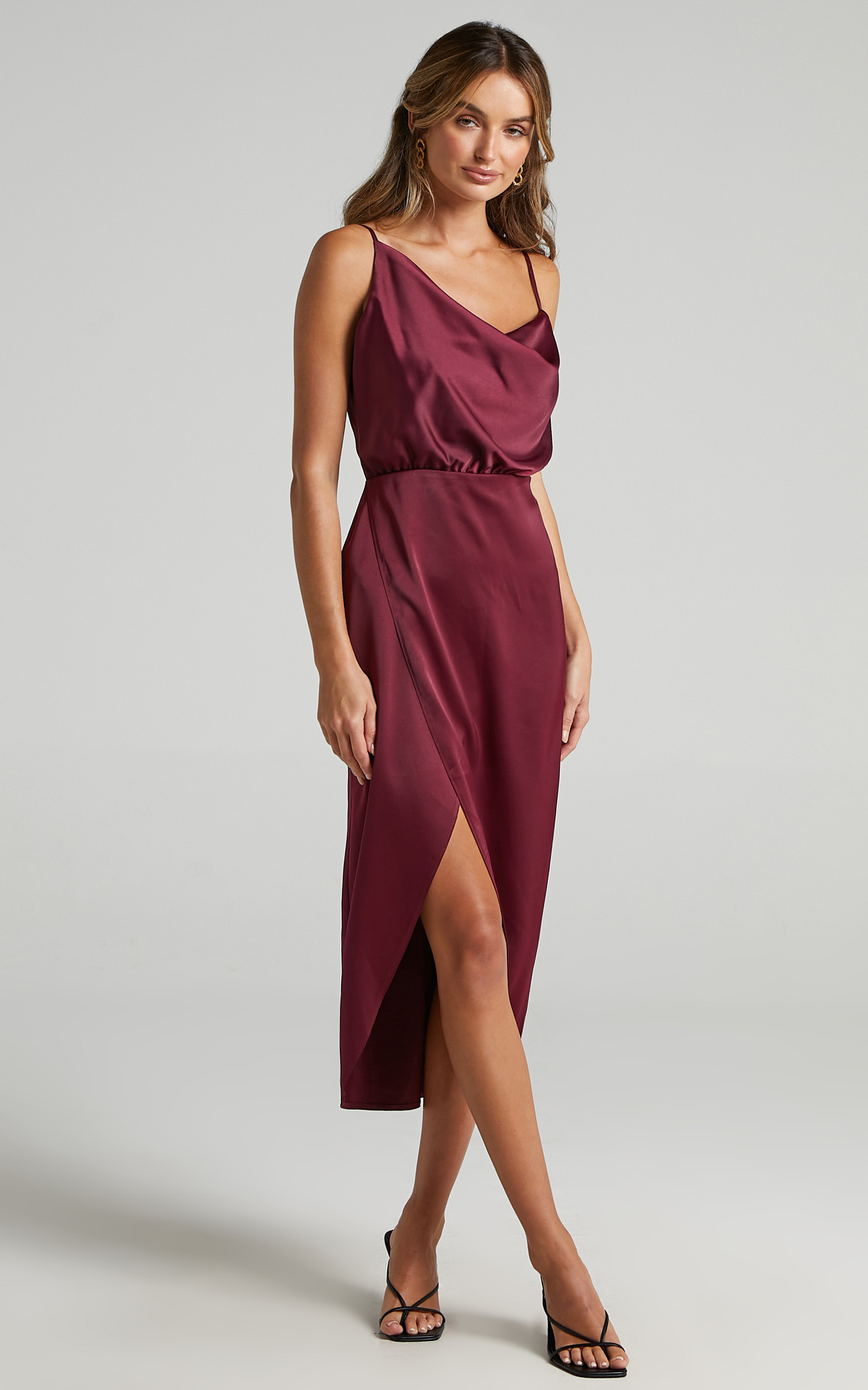 Sisters by Heart Dress in Mulberry Satin | Showpo