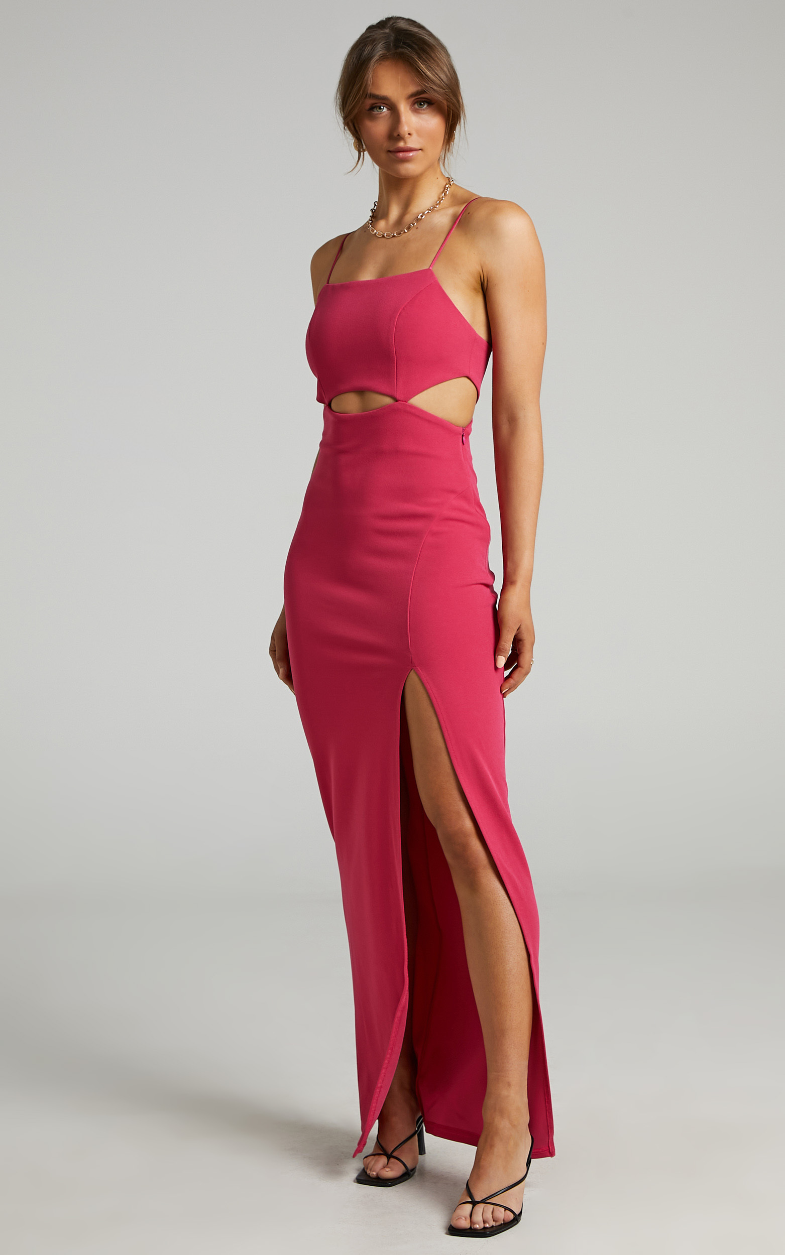 Monet Cut Out Underbust Dress in Hot Pink | Showpo