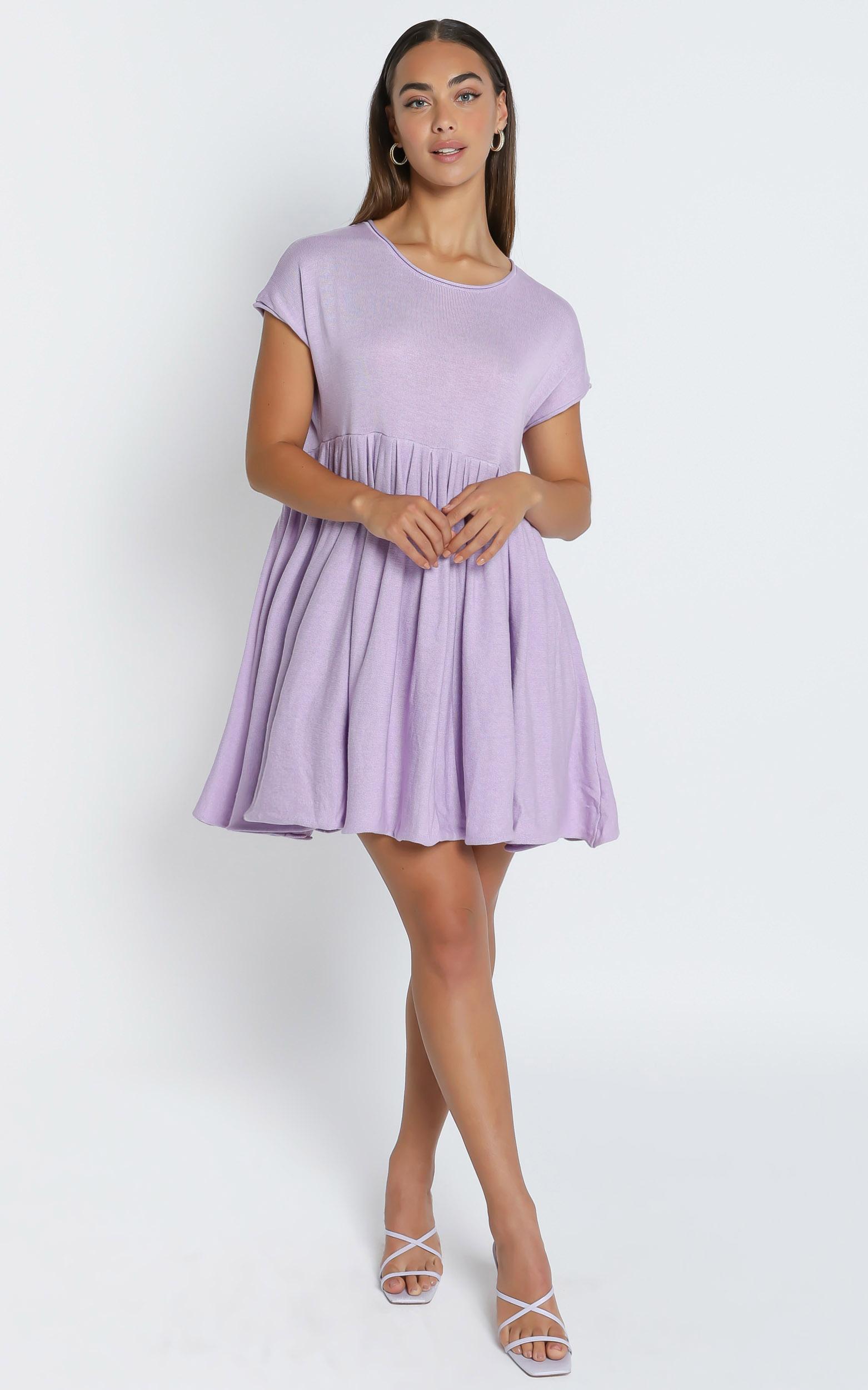 lavender knit dress