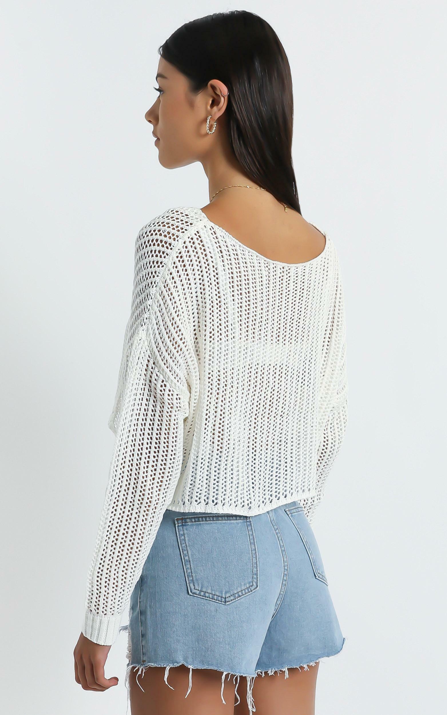 Morgana Knit Top in White | Showpo