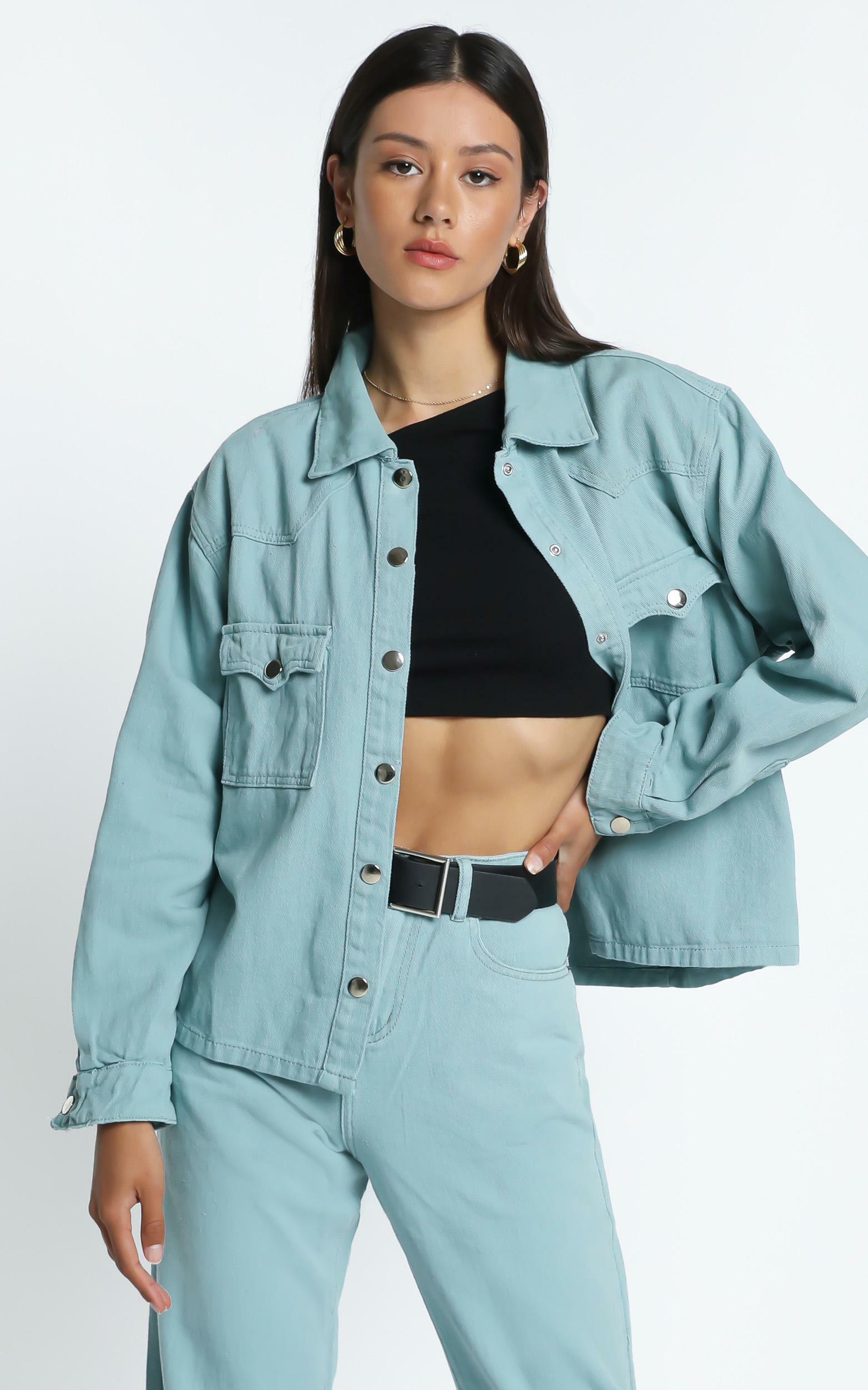 Alyssandra Denim Jacket in Sage | Showpo USA