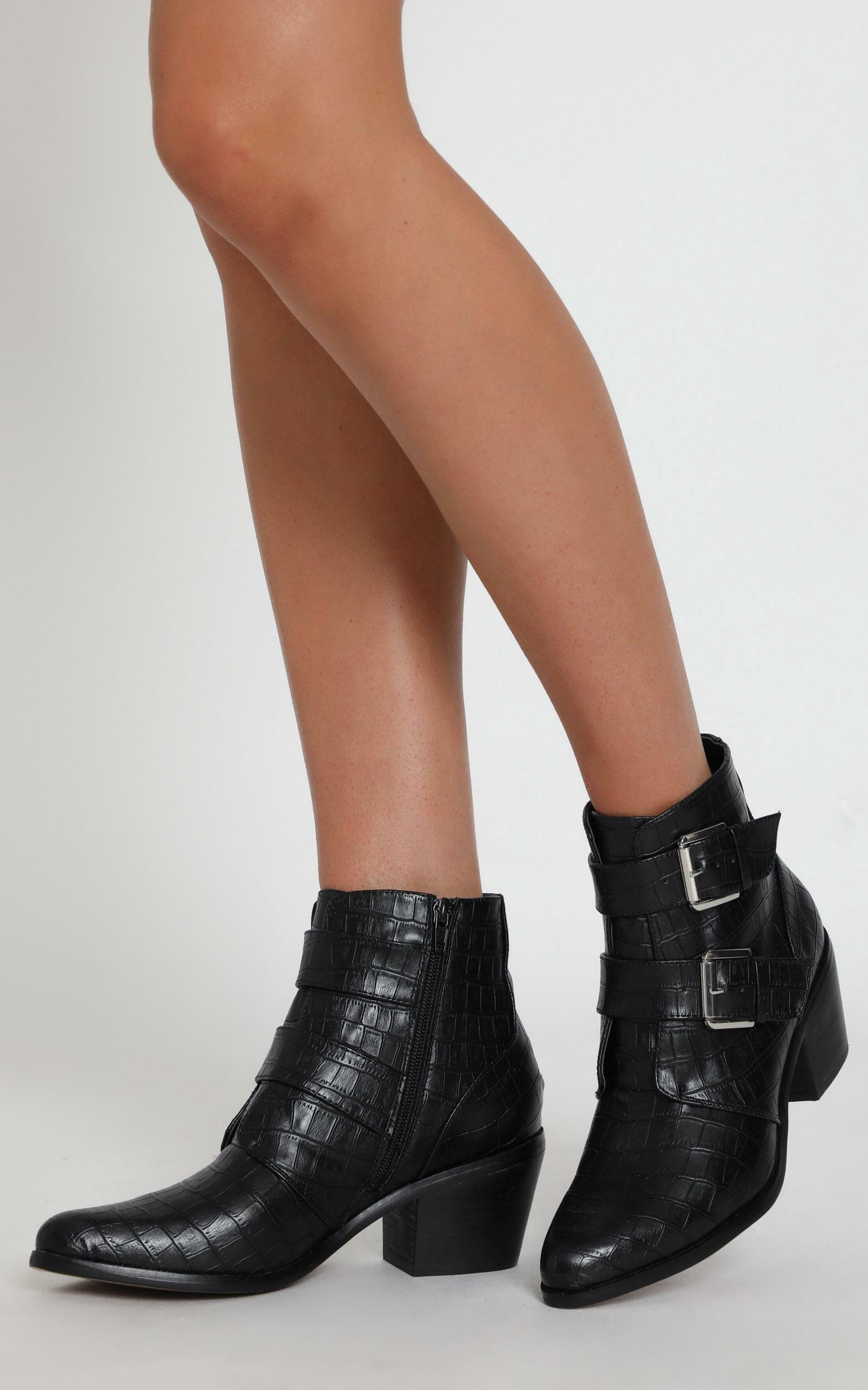 black croc boots