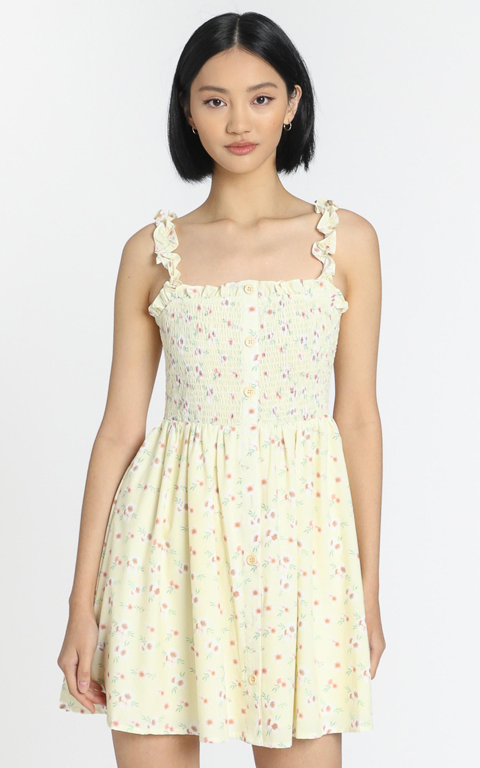 summer dress yellow floral