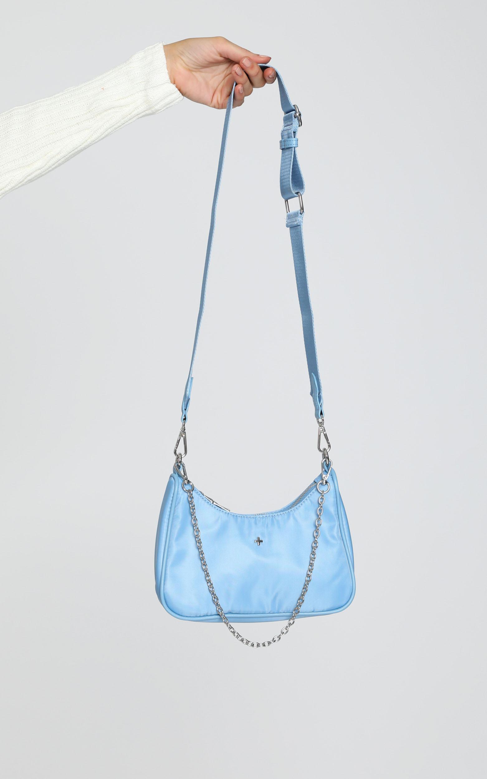 blue shoulder bag