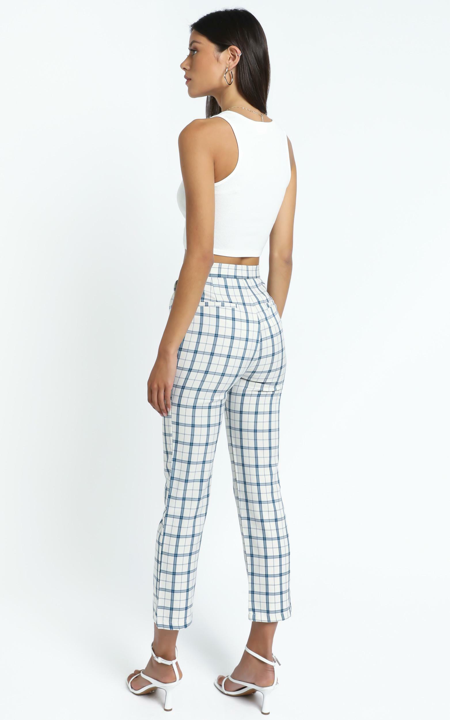 blue check pant