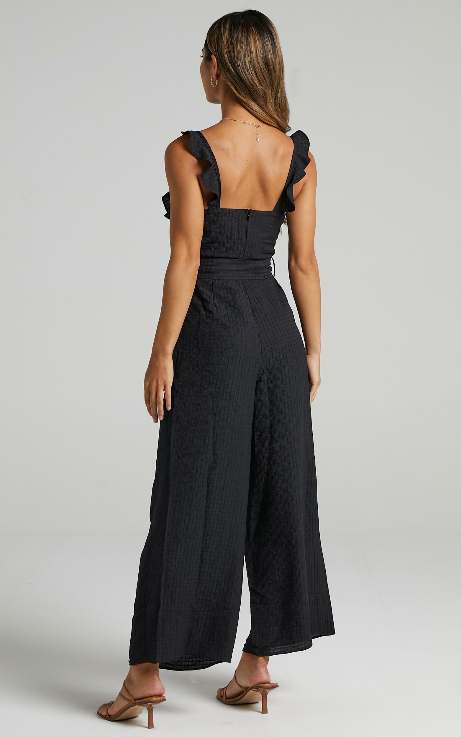 ruffle black jumpsuit