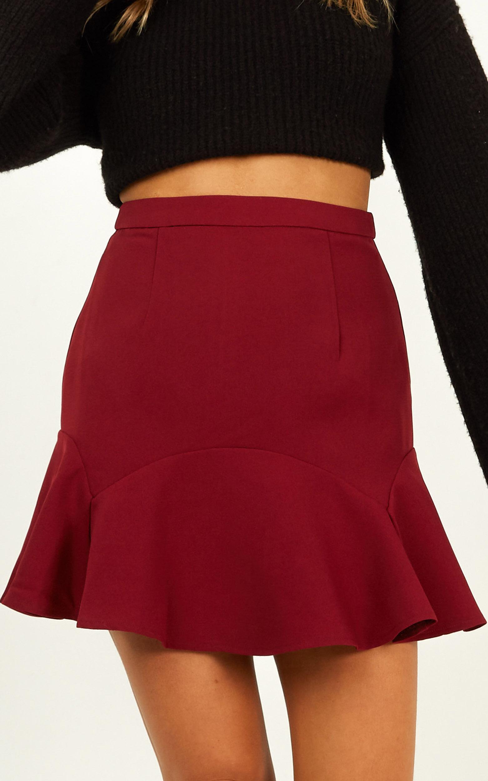 Want To Be Me Skirt In Wine | Showpo USA