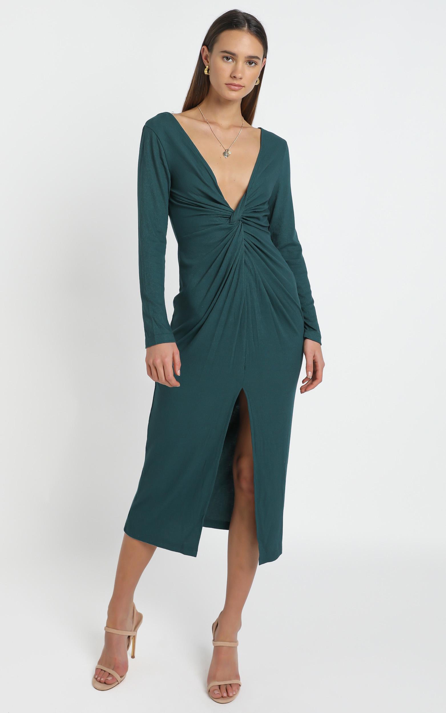 Prime Dress in emerald rib | Showpo