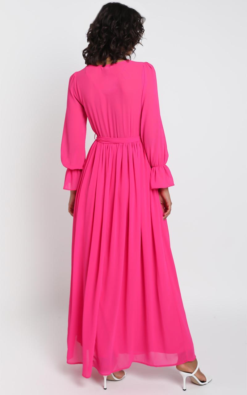 In Love Long Sleeve Maxi Dress in Fuschia | Showpo USA