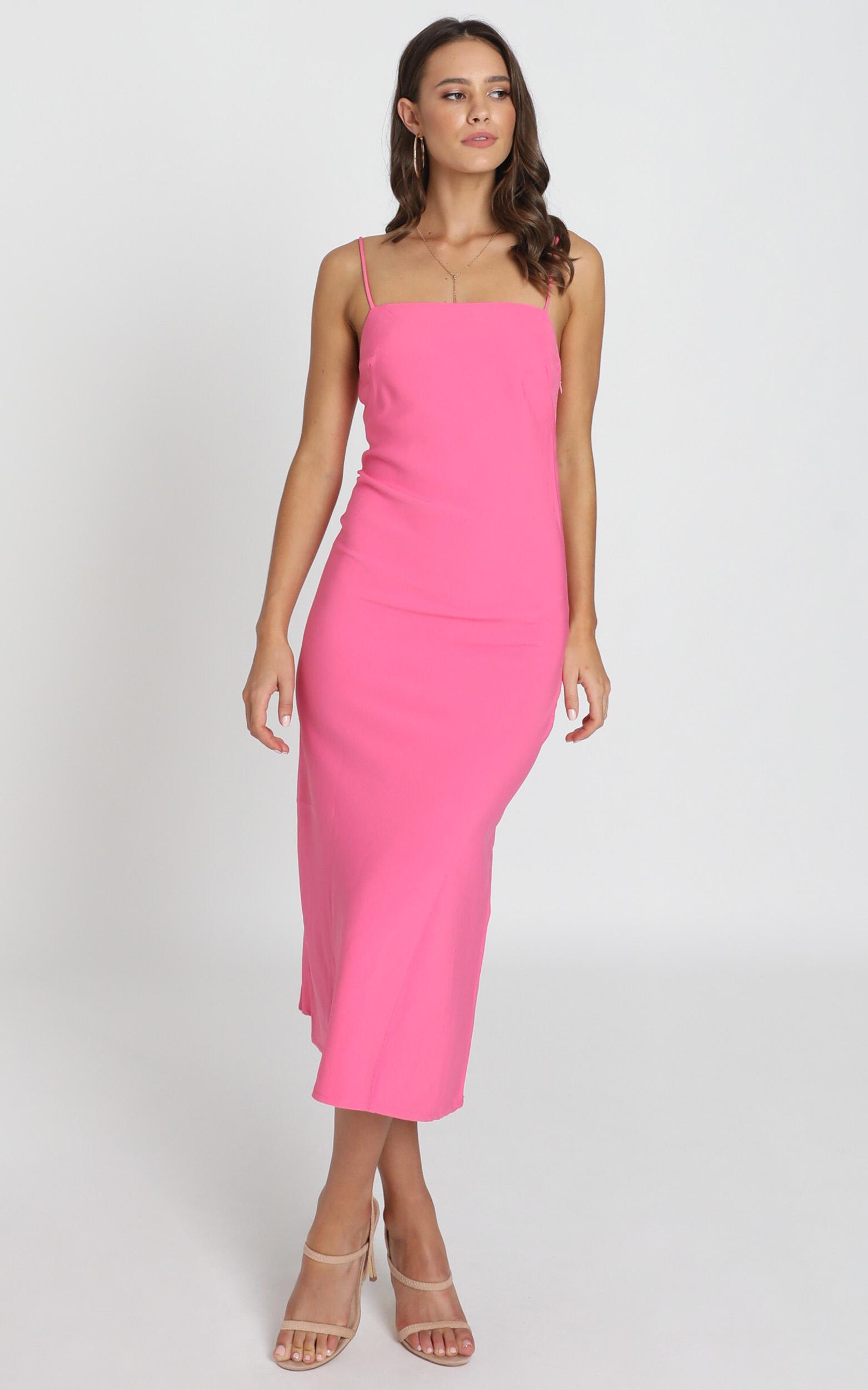 hot pink slip dress