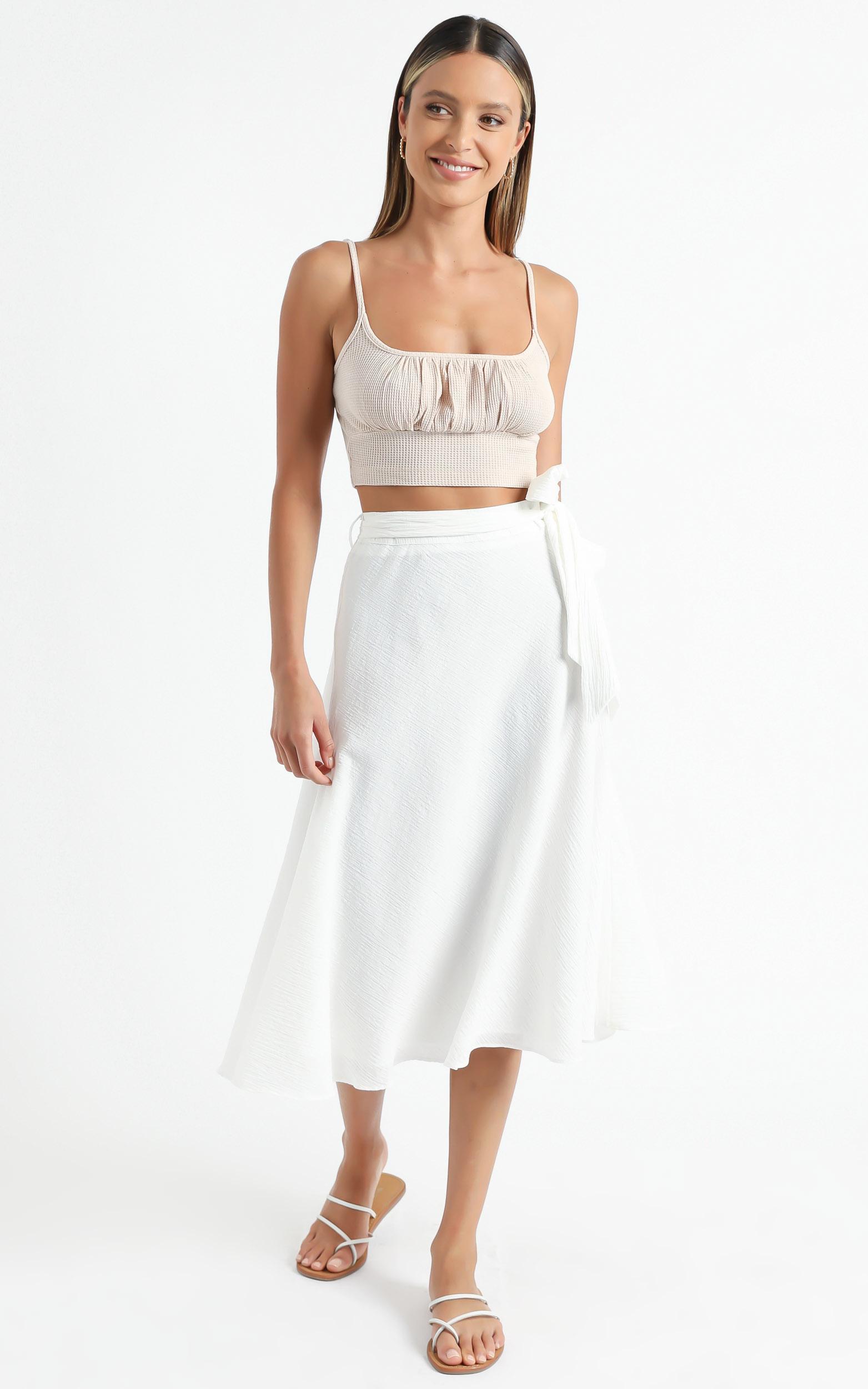 Ready Or Not Skirt In White Linen Look | Showpo